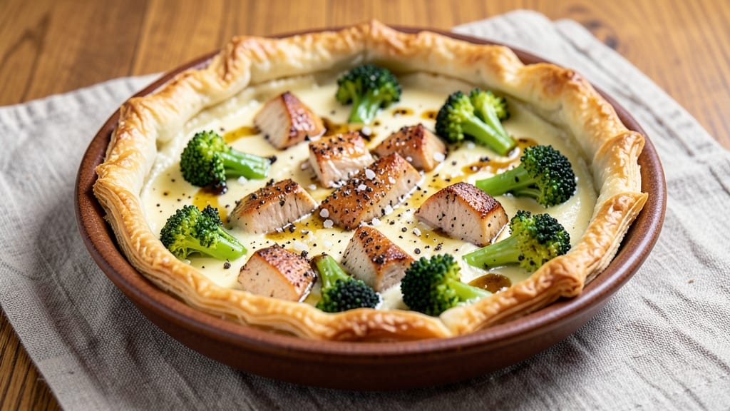 Broccoli Chicken Quiche Recipe: Savory Crisp Crust With Gooey Egg Center