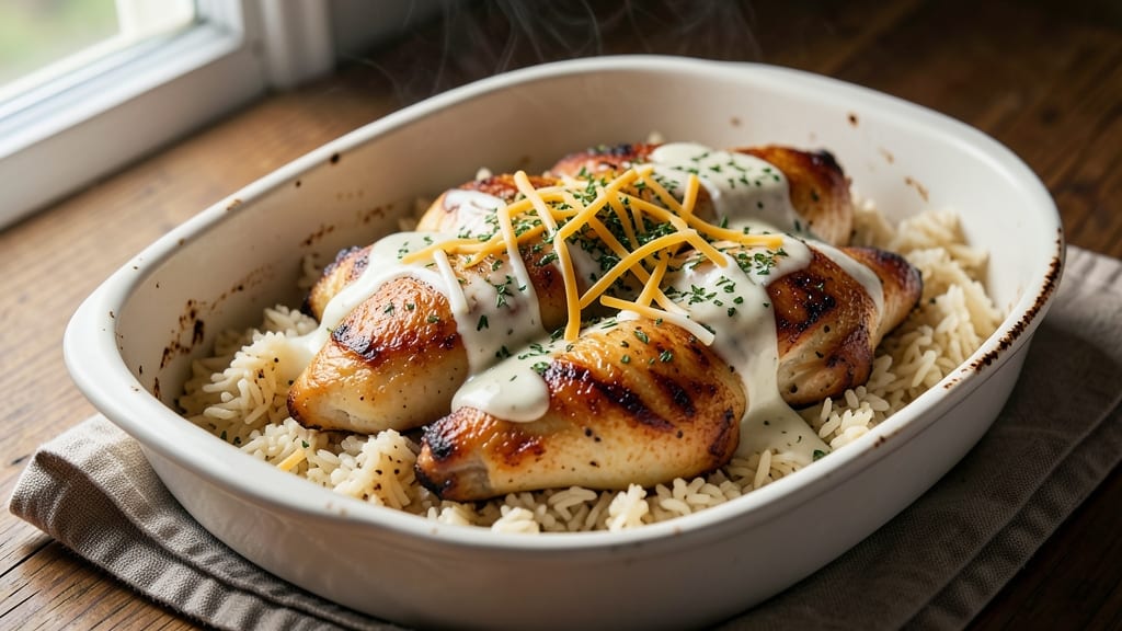 Campbell's Supper Bakes Herb Chicken With Rice Copycat Recipe: One-Pan Cheesy Swirl Magic
