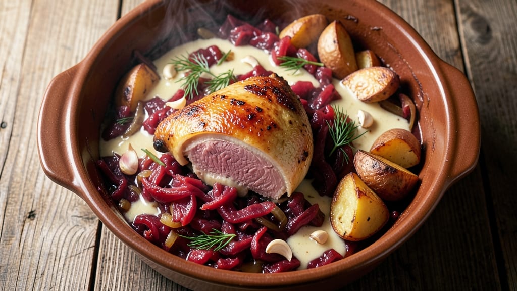 Chicken Sauerkraut and Potatoes Recipe: Sour-Tangy Harmony With Crispy Potatoes
