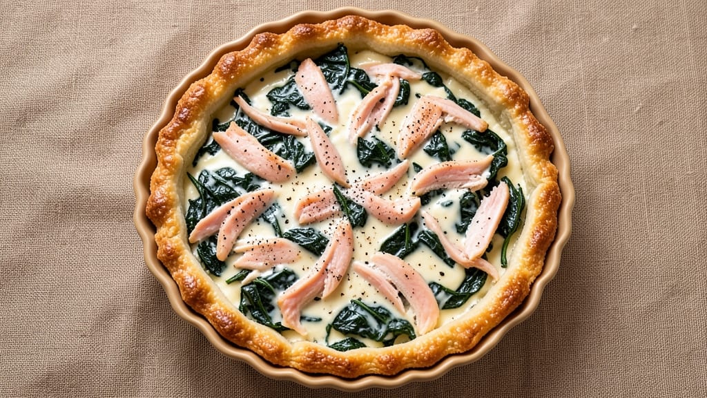 Spinach Chicken Quiche Recipe: Flaky Crust and Savory Herb Swirls